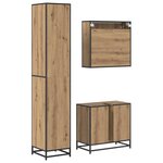 vidaXL Ensemble de mobilier de salle de bain 3 Pièces Chêne artisanal