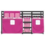 vidaXL Lit superposé avec rideaux rose 90x200 cm bois pin massif