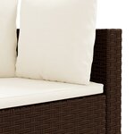 vidaXL Salon de jardin 4 Pièces avec coussins marron résine tressée