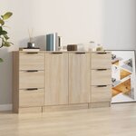 vidaXL Buffets 3 Pièces Chêne sonoma Bois d'ingénierie