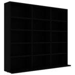 vidaXL Armoire à CD Noir 102x23x89 5 cm Aggloméré