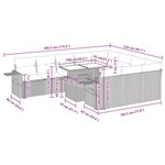 vidaXL Ensemble de canapés de jardin 11 Pièces et coussins rotin acacia