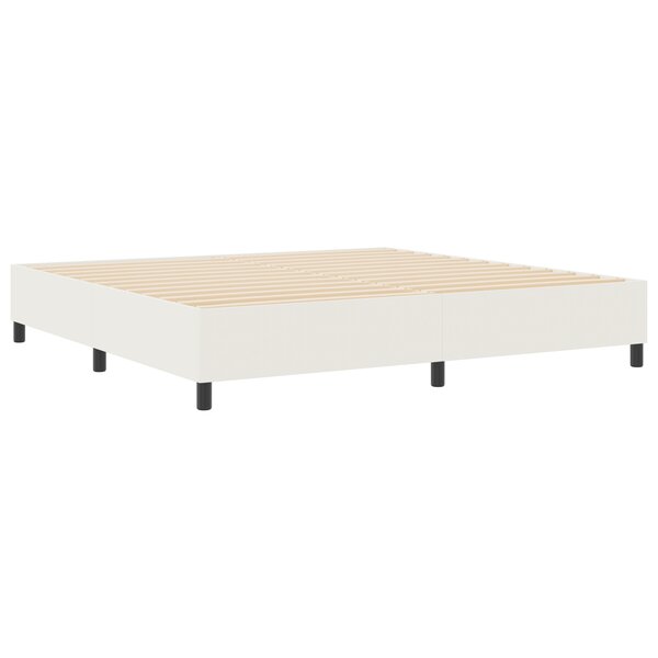 vidaXL Lit Box Spring Crème 200x200 cm en Tissu Côtelé