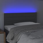 vidaXL Tête de lit à LED Gris foncé 90x5x78/88 cm Tissu
