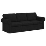 vidaXL Canapé 2 Pièces Noir 215 x 82 x 80 cm tissu