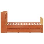 vidaXL Lit bibliothèque sans matelas cire marron 160x200 cm pin massif