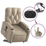 vidaXL Fauteuil inclinable de massage Cappuccino Similicuir