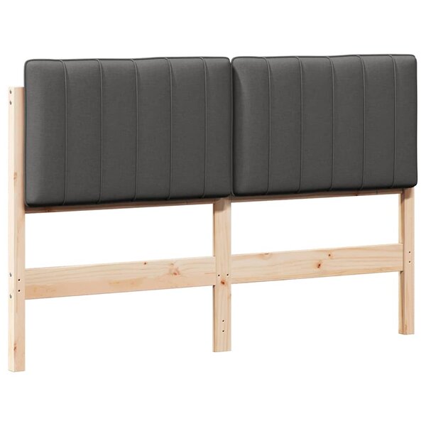 vidaXL Tête de lit capitonnée Brun et gris foncé 140 cm Pin massif