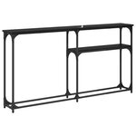vidaXL TableConsole Chêne noir 145x22.5x75cm Bois d'ingénierie