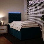vidaXL Sommier à lattes de lit et matelas bleu 120x200 cm velours