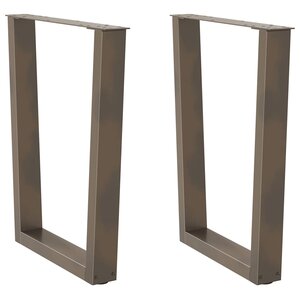 vidaXL Pieds de table à manger en forme de V  2 pièces  acier naturel  60 x (72-73 3) cm