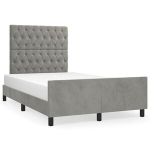 vidaXL Cadre de lit sans matelas gris clair 120x200 cm velours