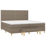 vidaXL Sommier à lattes de lit avec matelas Taupe 200x200 cm Tissu