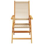 vidaXL Chaises inclinables de jardin lot de 4 beige bois massif acacia