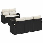 vidaXL Ensemble de canapé de jardin 6 Pièces Noir 55 x 55 x 37 cm