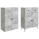 vidaXL 2 Pièces Gris béton