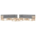 vidaXL Salon de jardin palette 6Pièces avec coussins Bois de pin imprégné