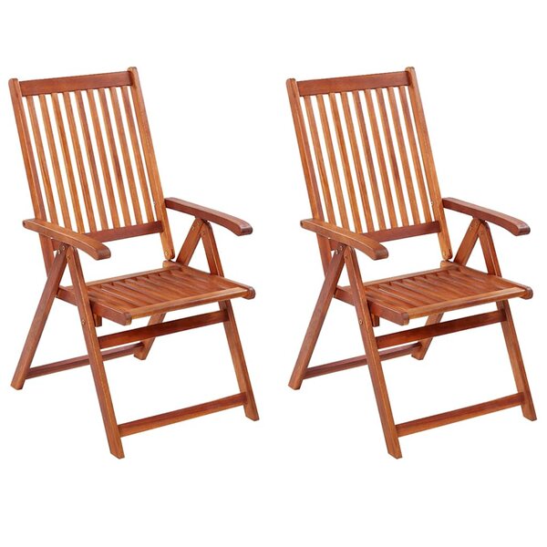 vidaXL Chaises pliables de jardin lot de 2 Bois solide d'acacia Marron