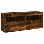 vidaXL Ensemble de meubles TV muraux 7 Pièces et lumières LED chêne fumé