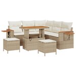 Ensemble de canapés de jardin 8 pièces vidaXL avec coussins beige en poly rotin