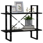 vidaXL Bibliothèque à 2 niveaux Noir 80x30x70 cm Bois de pin massif