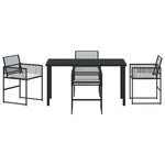 vidaXL Ensemble de salle à manger pour jardin 5 Pièces Noir Poly rotin