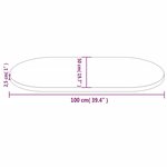vidaXL Dessus de table blanc 100x50x2 5 cm bois de pin massif ovale