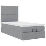 vidaXL Cadre de lit ottoman et matelas gris clair 90x190 cm tissu
