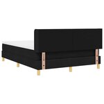 vidaXL Lit à ressorts avec matelas Noir 200 x 160 cm tissu