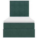 vidaXL Lit de rangement LED avec matelas Vert foncé 90 x 200 cm