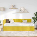 vidaXL Cadre de lit d'angle avec matelas 2 pc Jaune 100 x 200 cm