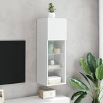 vidaXL Meuble TV avec lumières LED blanc 30 5x30x90 cm
