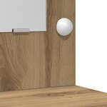 Set de coiffeuse 2 pièces avec LED en bois d'ingénierie chêne