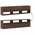 vidaXL Meuble TV mural avec LED chêne marron 180x31x45 cm