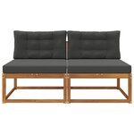 vidaXL Sofa de milieu extérieur avec coussin 2 Pièce Naturel
