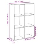 vidaXL Étagère séparatrice de pièce gris béton 69 5x29x103 5 cm