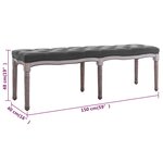 vidaXL Banc Lin Bois solide 150x40x48 cm Gris foncé