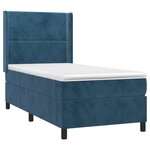 vidaXL Sommier à lattes de lit matelas LED Bleu foncé 90x200cm Velours