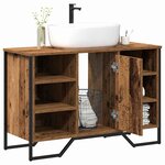 vidaXL Meuble de Lavabo de Salle de Bain Bois Ancien 91 x 35 x 60 cm