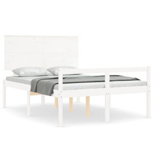 vidaXL Lit pour personne âgée sans matelas blanc 120x200cm bois massif