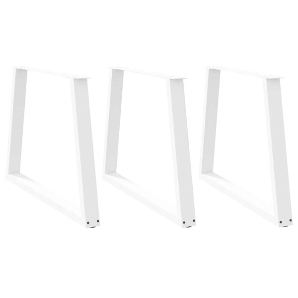 vidaXL Pieds de table à manger en forme de V 3 pièces blanc 100 x (72-73 3) cm acier