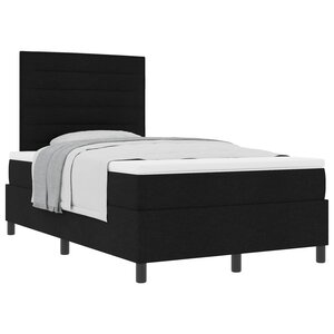 vidaXL Lit à ressorts avec matelas Noir 120 x 200 cm tissu