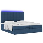 VidaXL Cadre de lit ottoman avec matelas bleu 200x200cm tissu