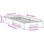 vidaXL Cadre de lit surélevé avec stockage Marron 80 x 220 cm bois