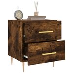 vidaXL Table de chevet chêne fumé 40x35x47 5 cm bois d’ingénierie