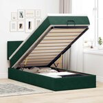 vidaXL Lit ottoman avec matelas et LED Vert foncé 90x200cm velours