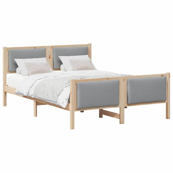vidaXL Cadre de lit avec tête de lit Gris clair 140 x 200 cm tissu