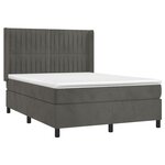 vidaXL Sommier à lattes de lit et matelas Gris foncé 140x190cm Velours