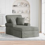 vidaXL Chaise lounge avec jupe Gris clair 91 x 157 x 91 cm