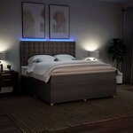 vidaXL Sommier à lattes de lit avec matelas Taupe 180x200 cm Tissu